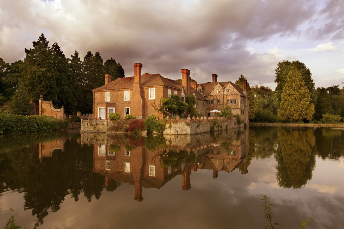 Birtsmorton Court Worcestershire: View To The Court Across The Moat